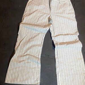 CAbi Cream and Black Striped Pants